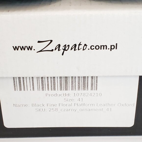 Zapato Black Fine Floral Platform Leather Oxford - HAML6 - Picture 3 of 9